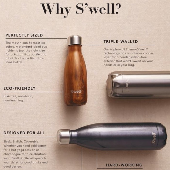 S’well Wood Collection Water Bottle 17oz - Picture 5 of 10